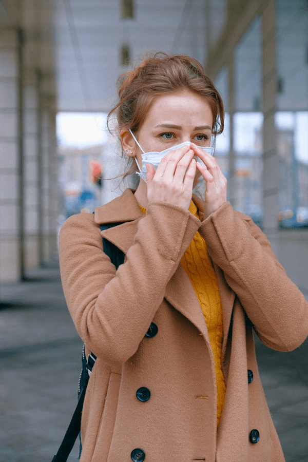 Image of woman wearing a face mask